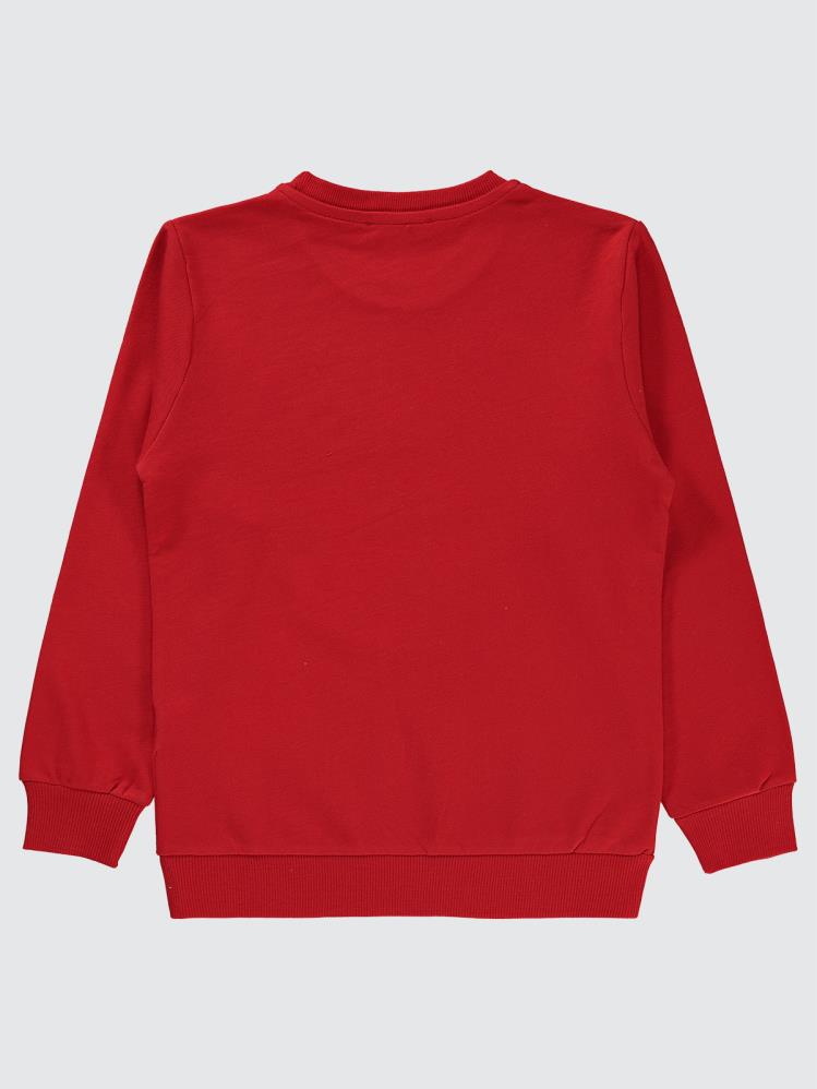 Superman Baskılı 6-9 Yaş Sweatshirt - Kırmızı
