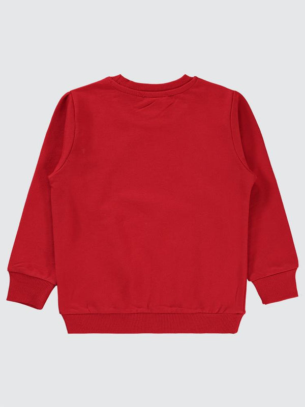 Superman Baskılı 2-5 Yaş Sweatshirt - Kırmızı