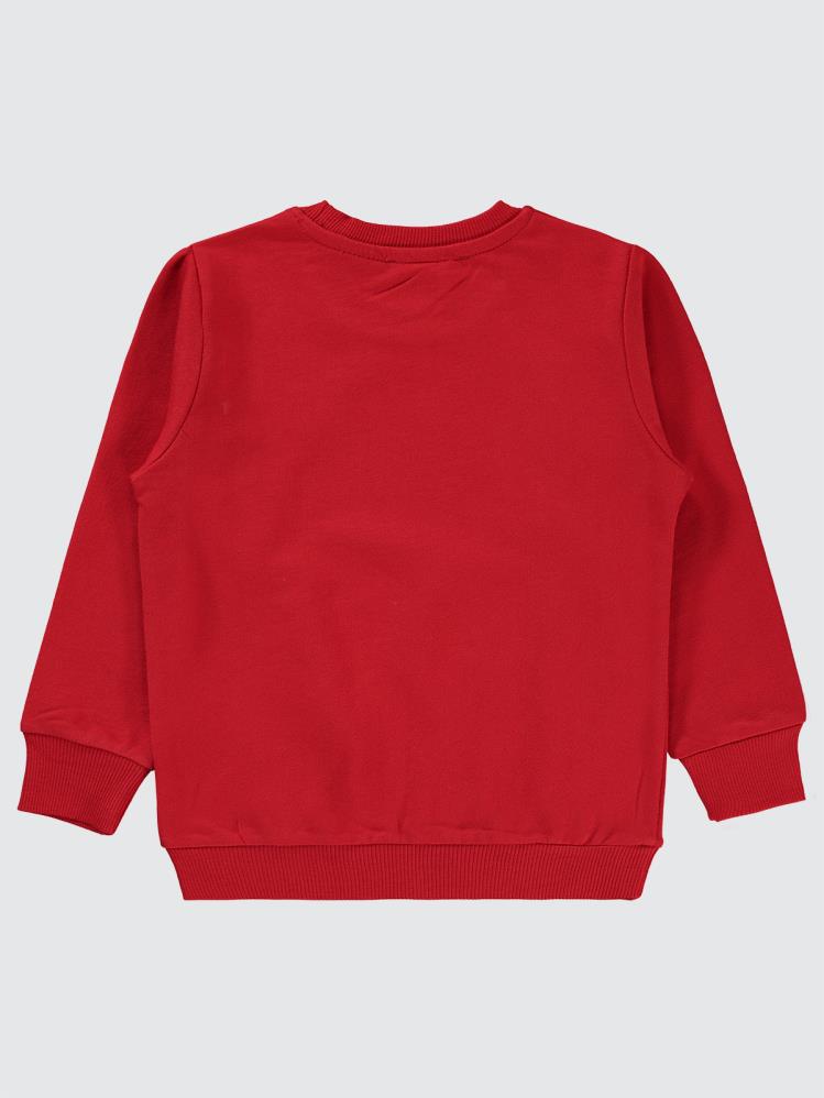 Superman Baskılı 2-5 Yaş Sweatshirt - Kırmızı