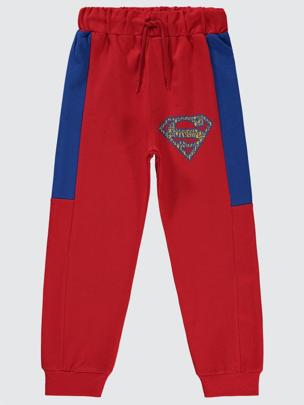 Superman Baskılı 10-13 Yaş Eşofman Altı - Kırmızı