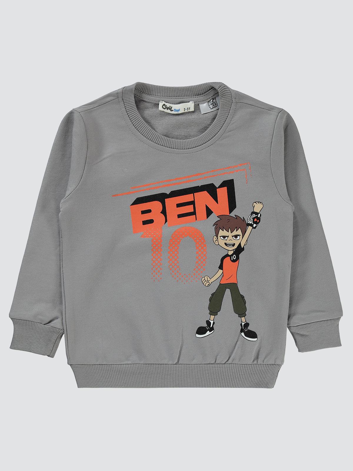 Ben10 Baskılı 2-5 Yaş Sweatshirt - Gri