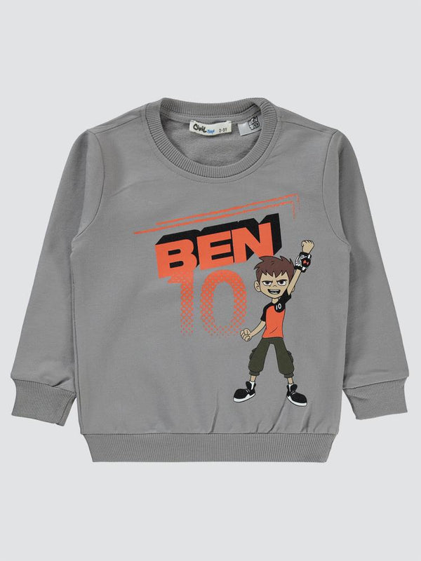 Ben10 Baskılı 2-5 Yaş Sweatshirt - Gri