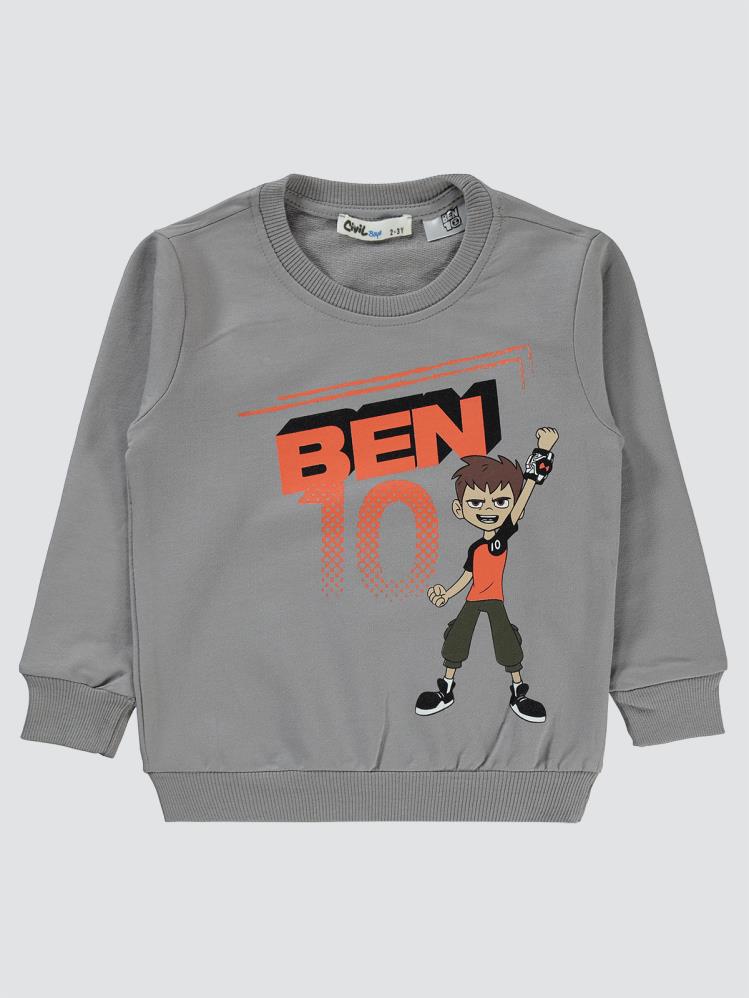 Ben10 Baskılı 2-5 Yaş Sweatshirt - Gri