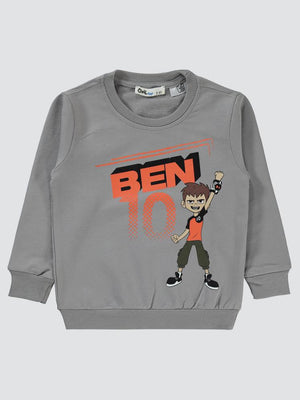 Ben10 Baskılı 2-5 Yaş Sweatshirt - Gri
