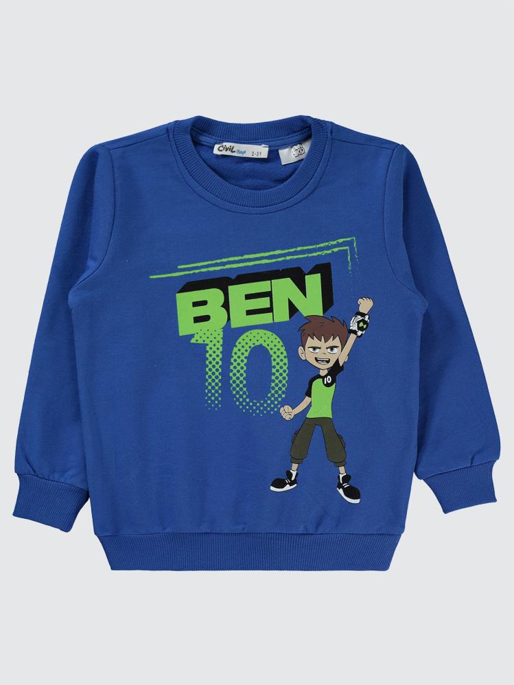 Ben10 Baskılı 2-5 Yaş Sweatshirt - Mavi