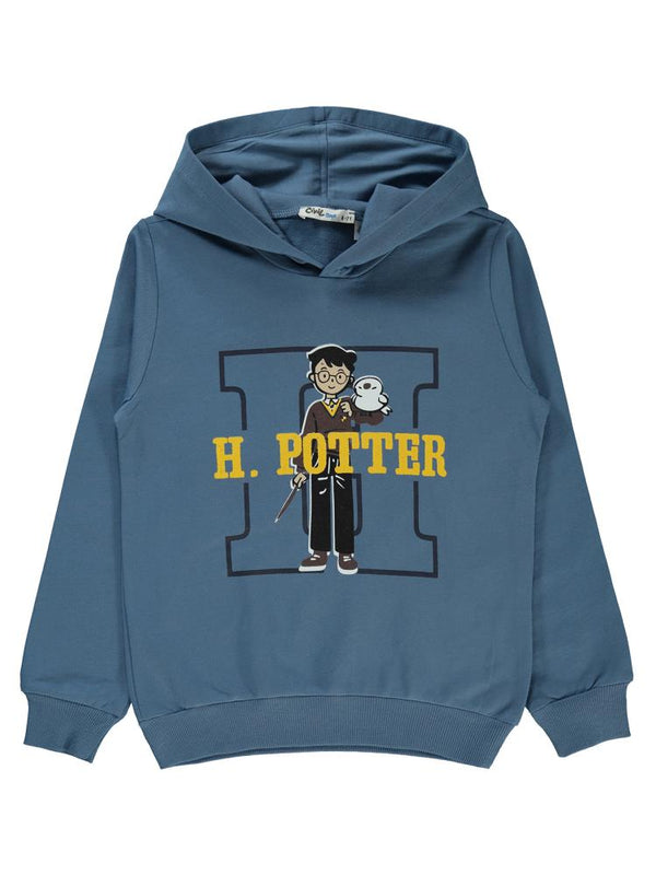 H Potter Baskılı 6-9 Yaş Sweatshirt - Mavi