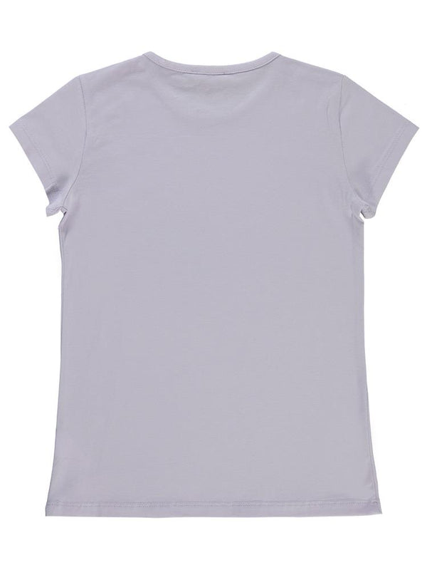 Civil Girls Kalp Love Baskılı 10-13 Yaş Tişört - Lila