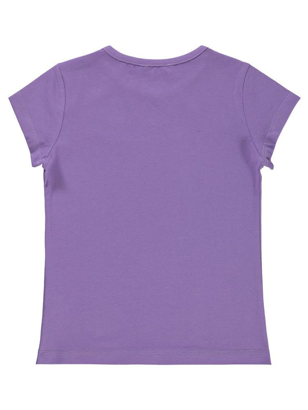 Civil Girls Kelebek Baskılı 6-9 Yaş Tişört - Lila