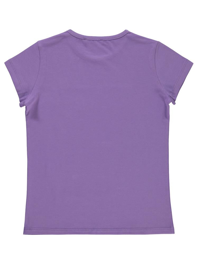 Civil Girls Çiçek Baskılı 10-13 Yaş Tişört - Lila