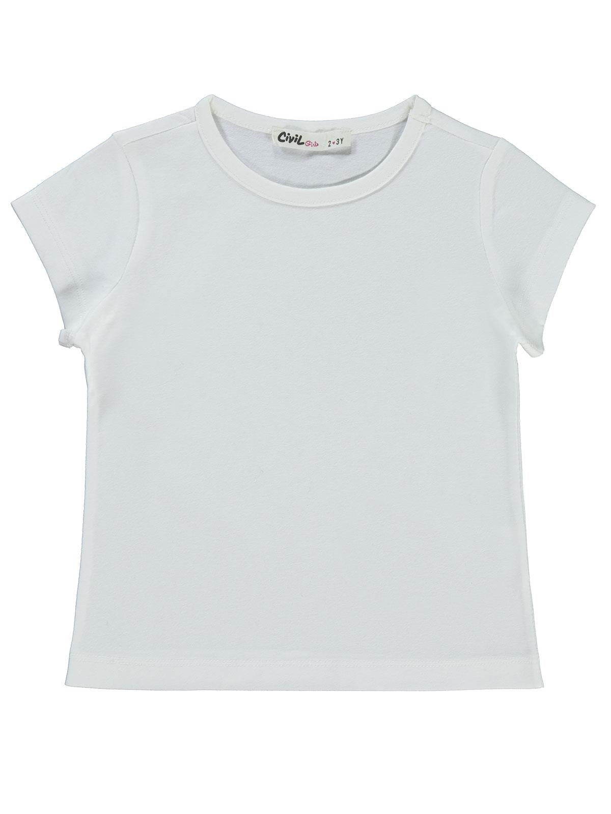 Civil Girls Basic 2-5 Yaş Tişört - Beyaz