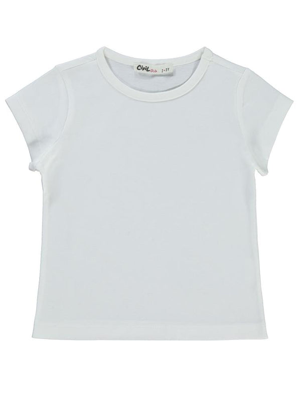 Civil Girls Basic 2-5 Yaş Tişört - Beyaz