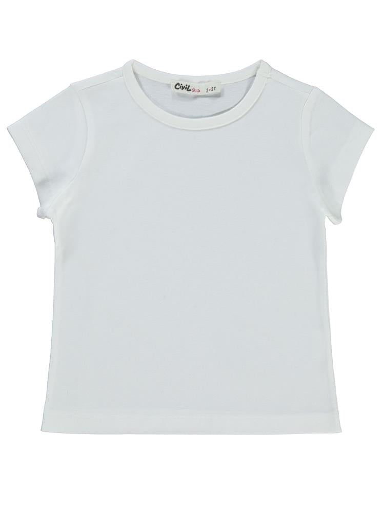 Civil Girls Basic 2-5 Yaş Tişört - Beyaz