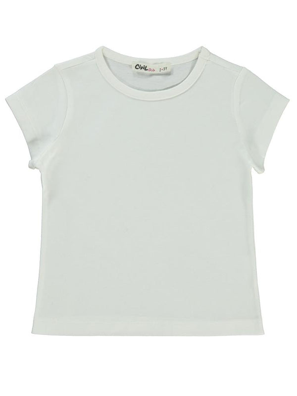 Civil Girls Basic 2-5 Yaş Tişört - Ekru