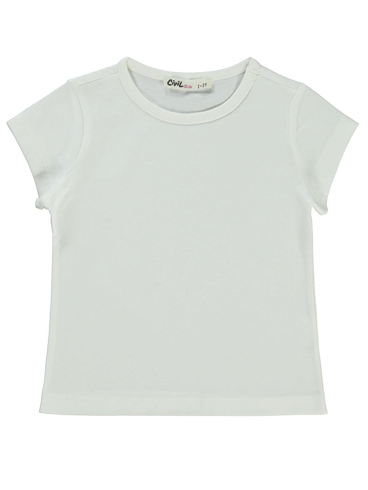 Civil Girls Basic 2-5 Yaş Tişört - Ekru