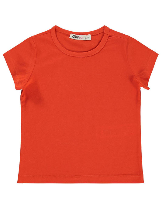 Civil Girls Basic 2-5 Yaş Tişört - Turuncu