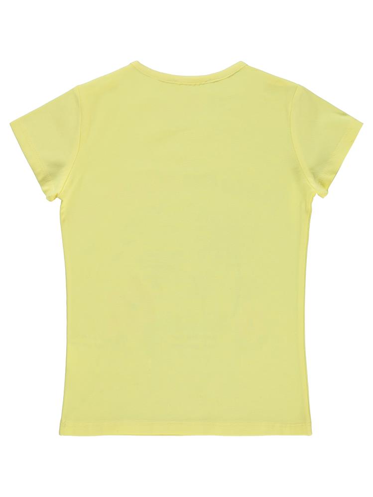 Civil Girls Havai Aloha Baskılı 6-9 Yaş Tişört - Sarı