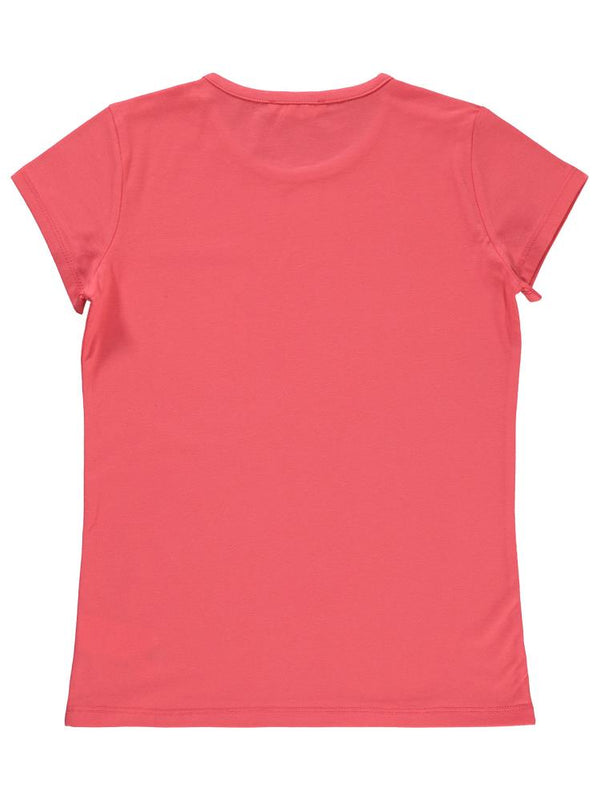 Civil Girls Kalp Love Baskılı 10-13 Yaş Tişört - Pembe