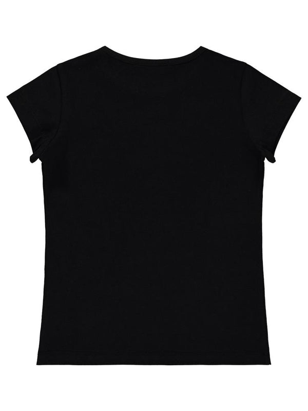 Civil Girls Kelebek Baskılı 6-9 Yaş Tişört - Siyah