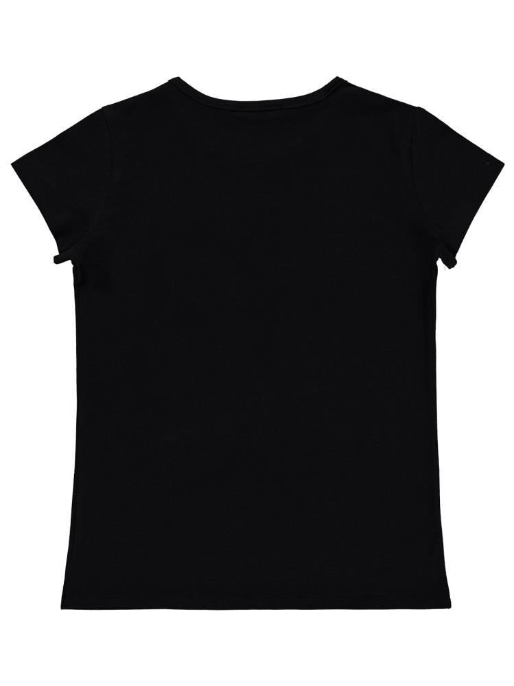 Civil Girls Çiçek Baskılı 10-13 Yaş Tişört - Siyah