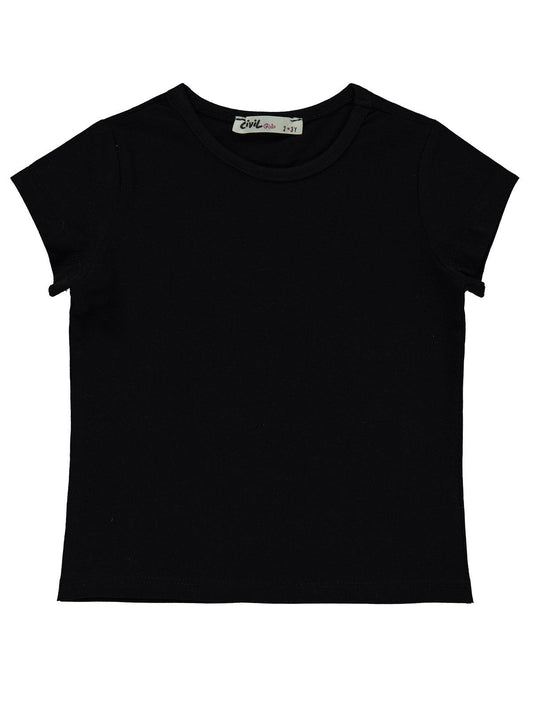 Civil Girls Basic 2-5 Yaş Tişört - Siyah