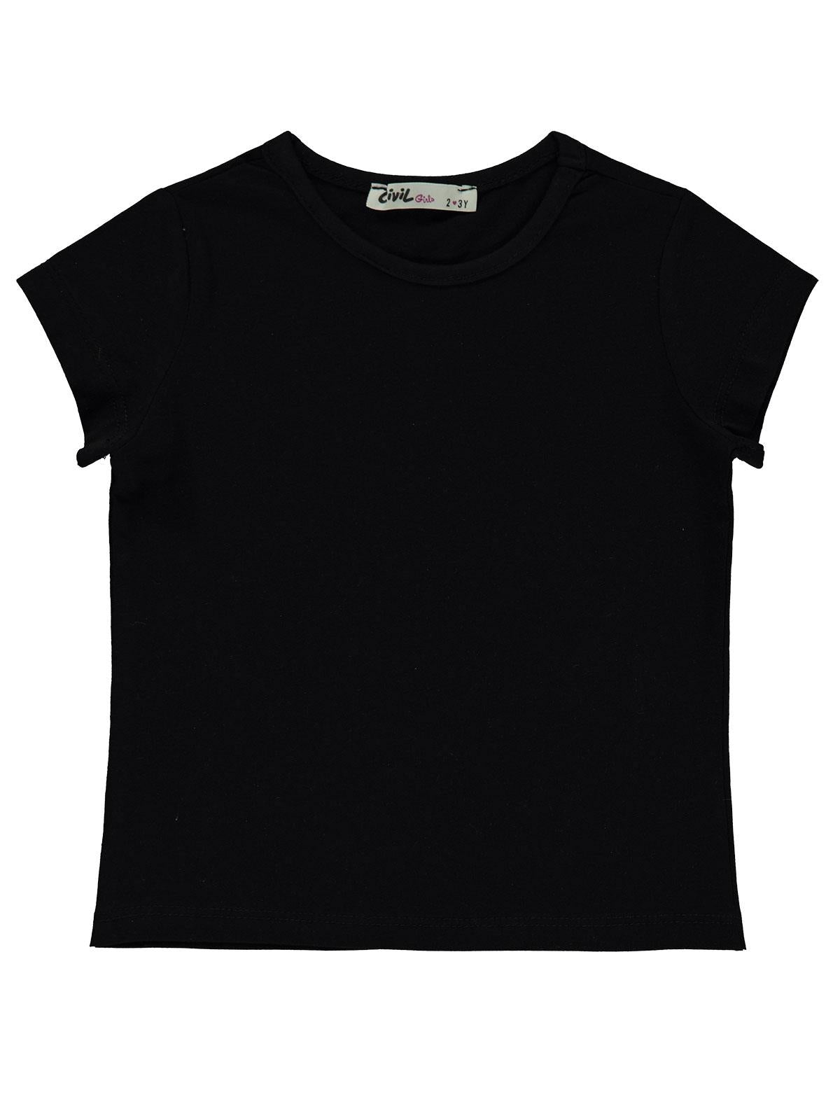 Civil Girls Basic 2-5 Yaş Tişört - Siyah