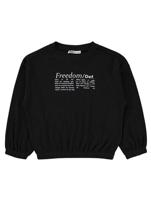 Civil Girls Freedom Blou Baskılı 6-9 Yaş Sweatshirt - Siyah