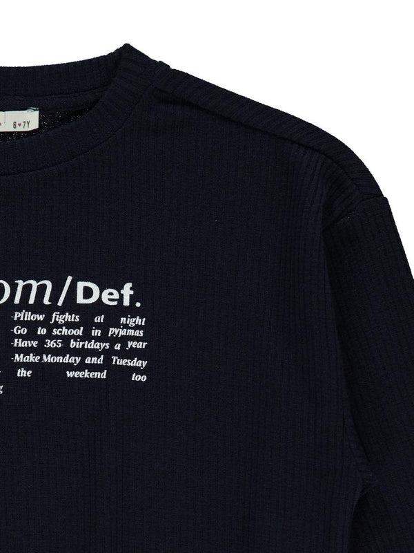 Civil Girls Freedom Blou Baskılı 6-9 Yaş Sweatshirt - Lacivert