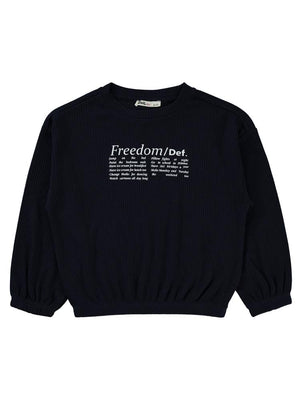 Civil Girls Freedom Blou Baskılı 6-9 Yaş Sweatshirt - Lacivert
