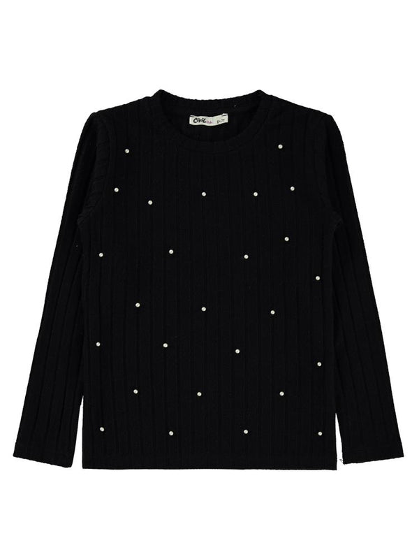 Civil Girls İncili 6-9 Yaş Sweatshirt - Siyah