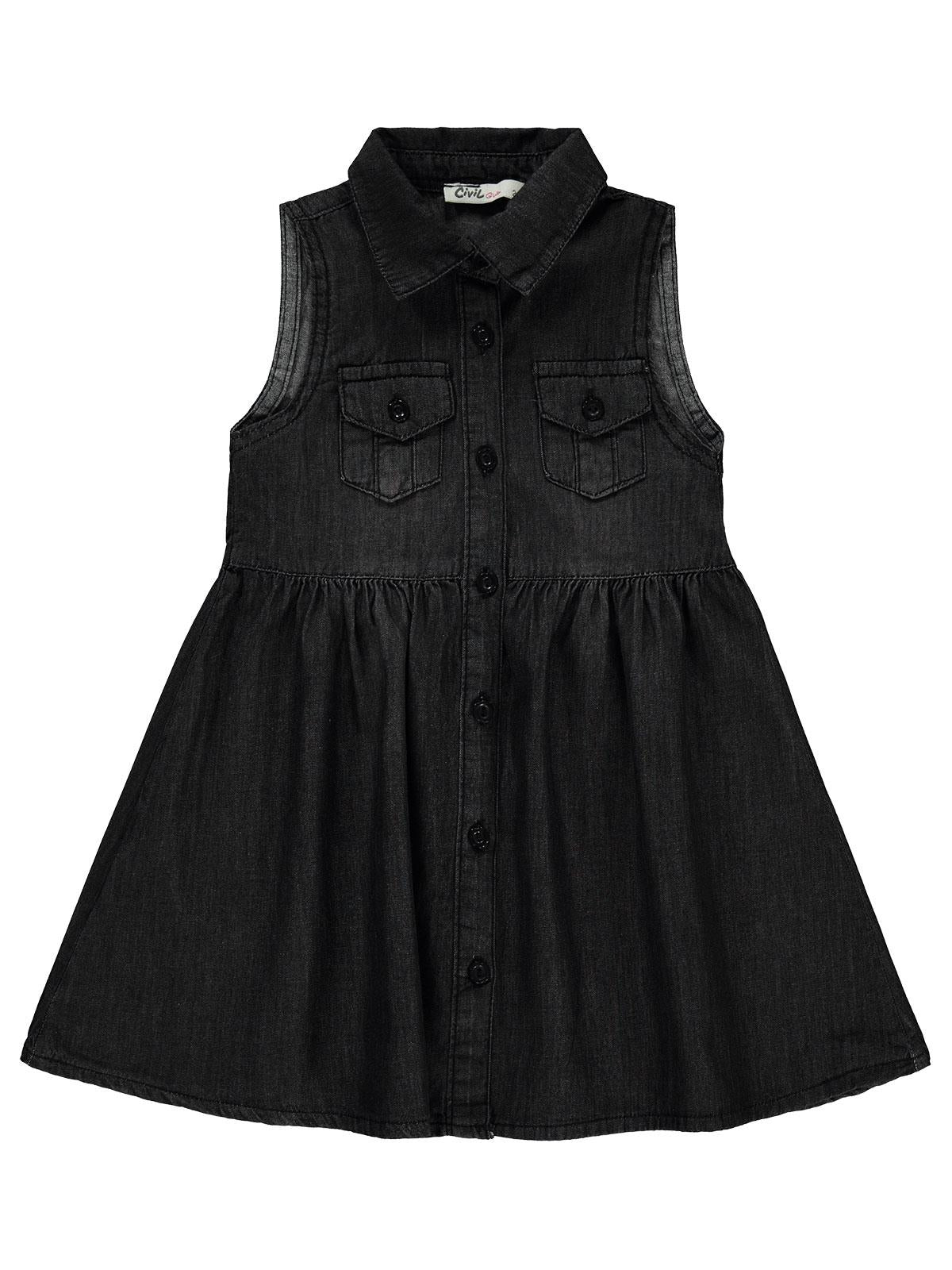 Civil Grils Cepli 2-5 Yaş Elbise - Siyah