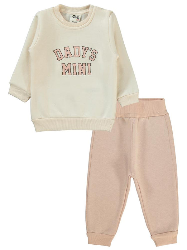 Civil Baby 2'li Dadys Baskılı 6-18 Ay Takım - Pudra