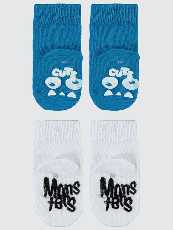 Civil Baby Monster Abs Baskı 6-18 Ay 2'li Bebek Erkek Çorap