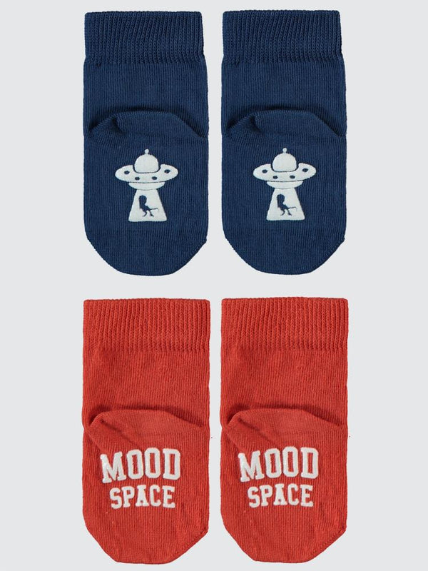 Civil Baby Space Abs Baskı 6-18 Ay 2'li Bebek Erkek Çorap