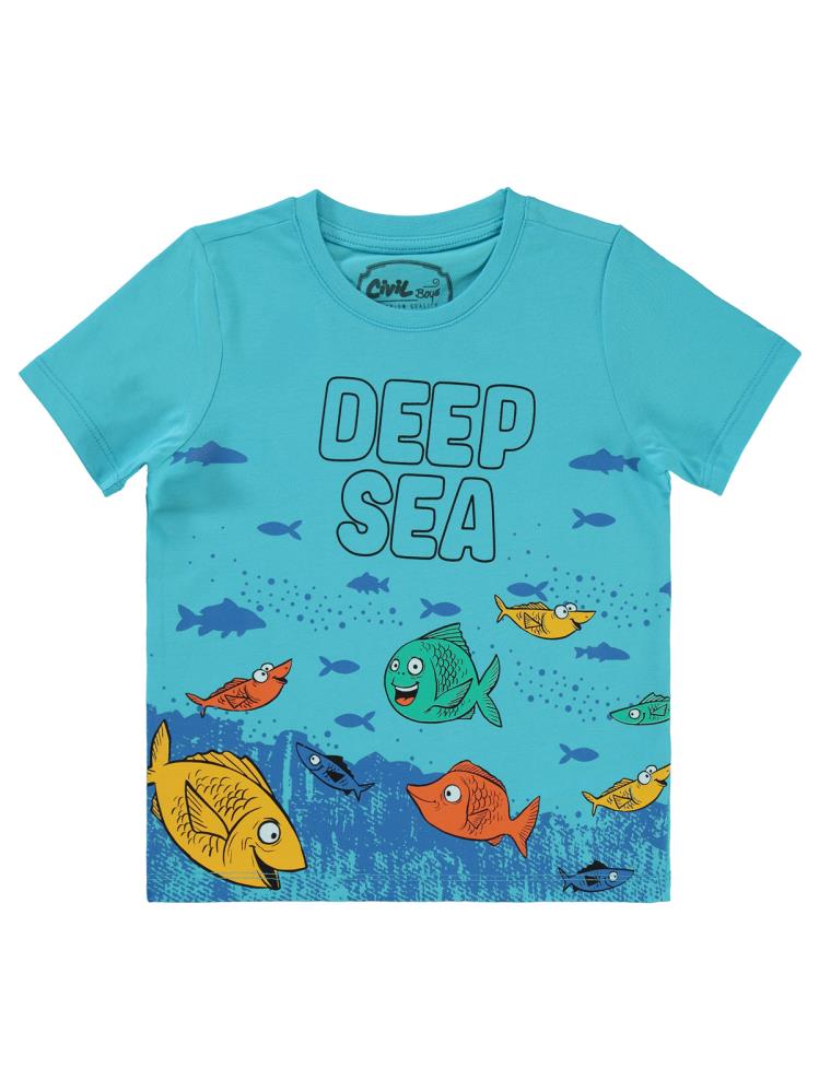 Civil Boys Sea Baskılı 2-5 Yaş Tişört - Mavi