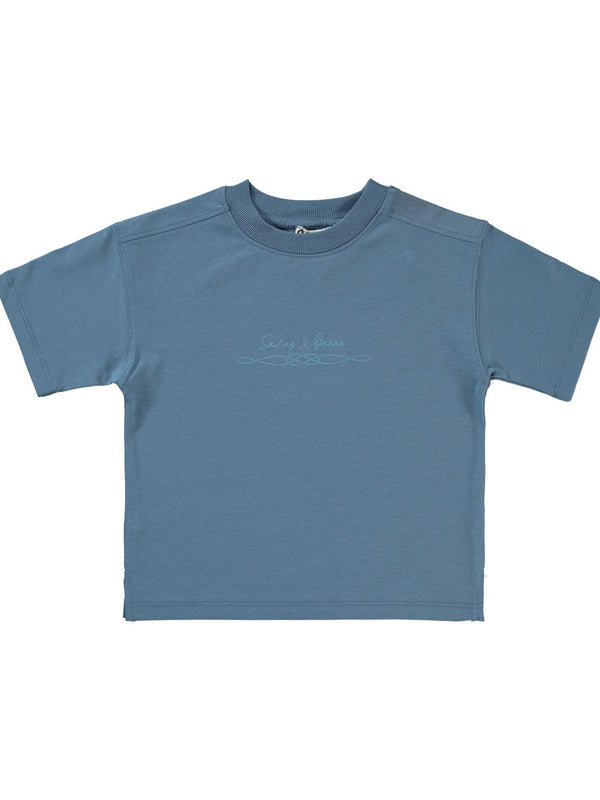 Civil Boys Sailing Baskılı Oversize 2-5 Yaş Tişört - Mavi