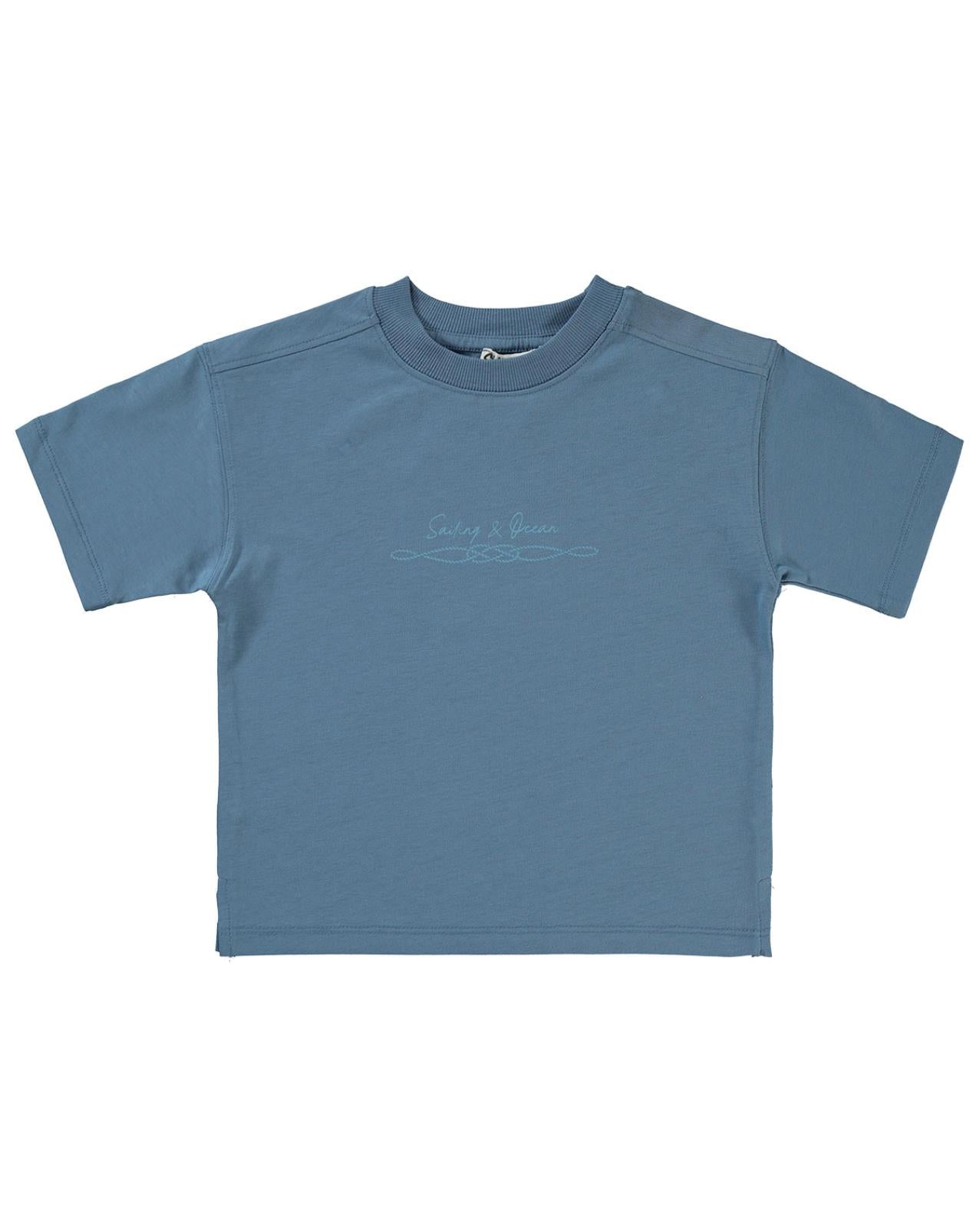 Civil Boys Sailing Baskılı Oversize 2-5 Yaş Tişört - Mavi