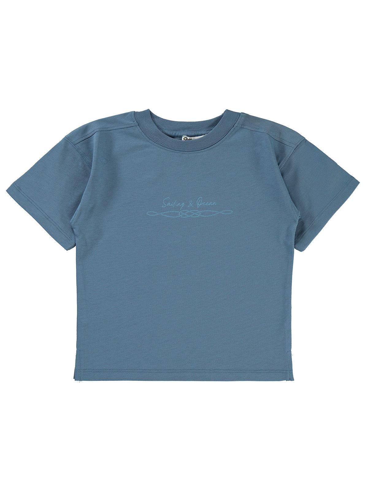 Civil Boys Sailing Baskılı Oversize 2-5 Yaş Tişört - Mavi