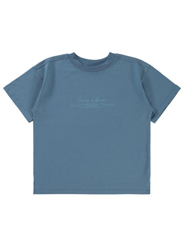 Civil Boys Sailing Baskılı Oversize 6-9 Yaş Tişört - Mavi