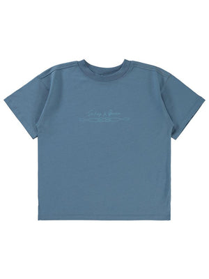 Civil Boys Sailing Baskılı Oversize 10-13 Yaş Tişört - Mavi