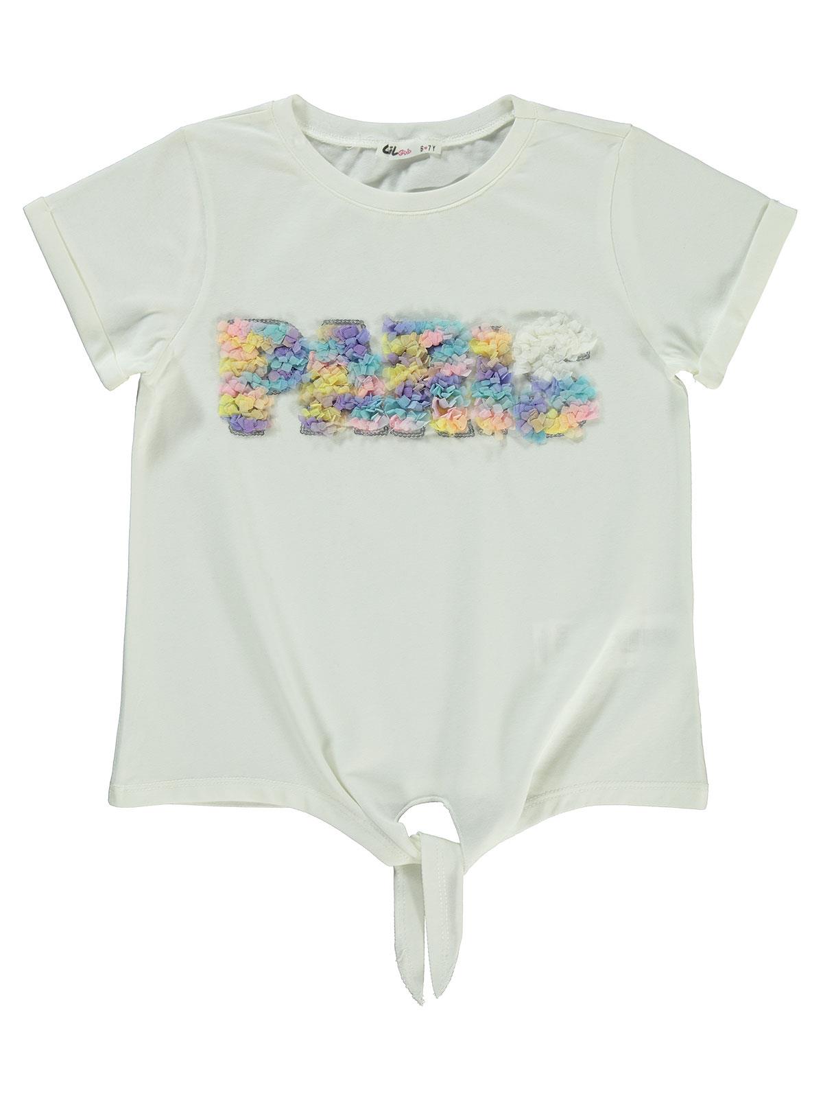 Civil Girls Best Nakışlı 10-13 Yaş Tişört - Ekru