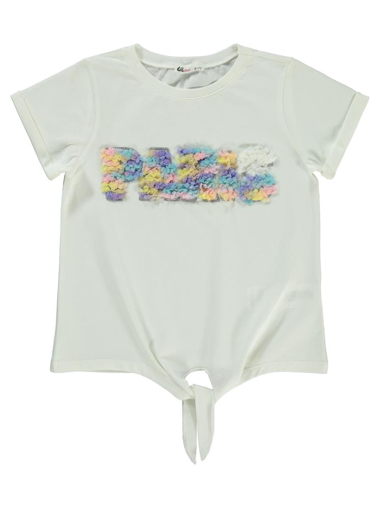 Civil Girls Paris Nakışlı 6-9 Yaş Tişört - Ekru