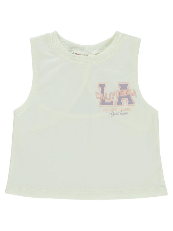 Civil Girls California Baskılı 2-5 Yaş Tişört - Ekru