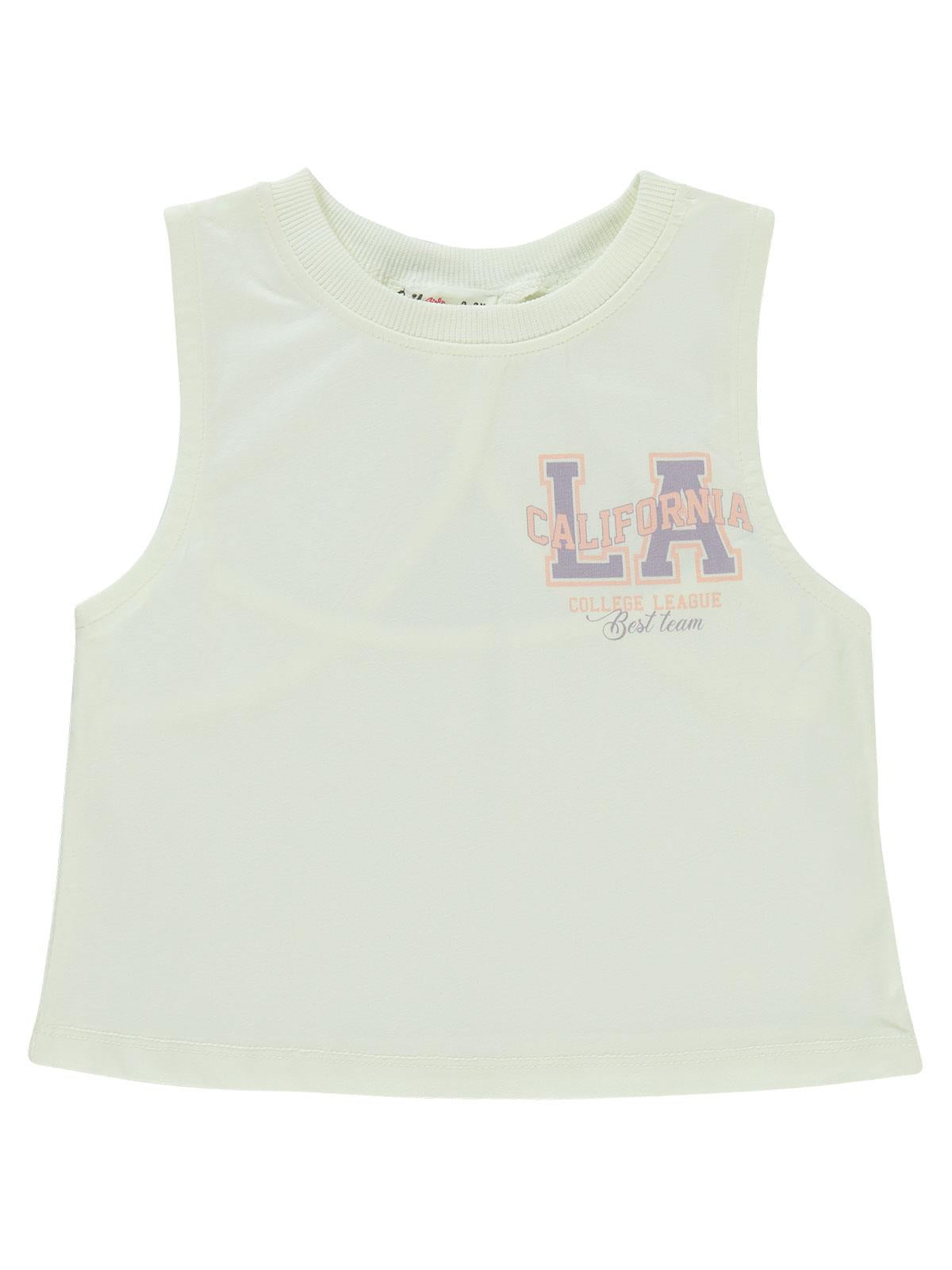 Civil Girls California Baskılı 2-5 Yaş Tişört - Ekru