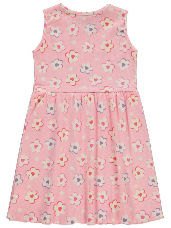 Civil Girls Çiçek Baskılı 6-9 Yaş Elbise - Pembe