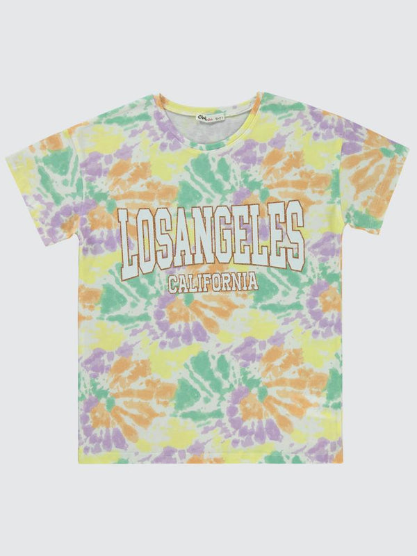 Civil Girls Los Angeles Baskılı 10-13 Yaş Tişört - Lila