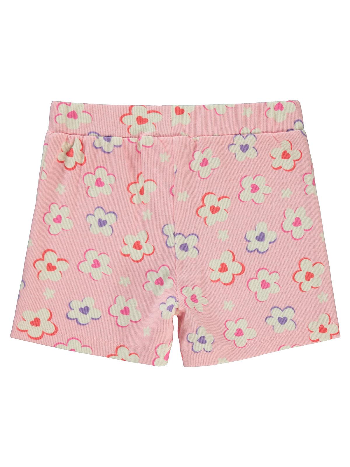 Civil Girls Çiçek Baskılı 6-9 Yaş Şort - Pembe