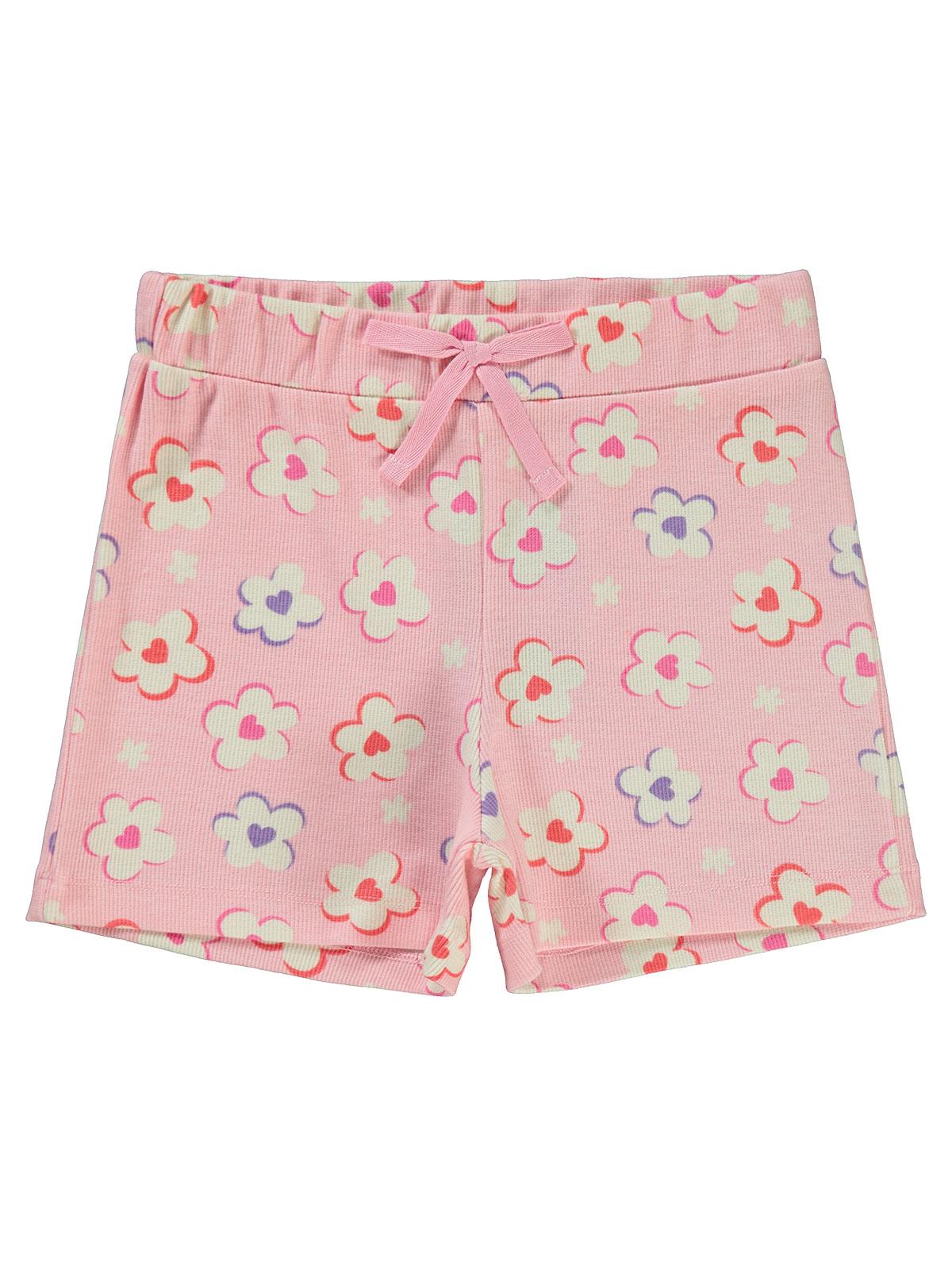 Civil Girls Çiçek Baskılı 6-9 Yaş Şort - Pembe