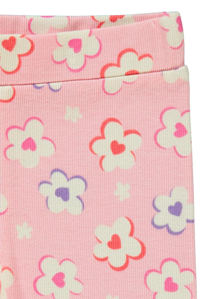 Civil Girls Çiçek Baskılı 6-9 Yaş Tayt - Pembe