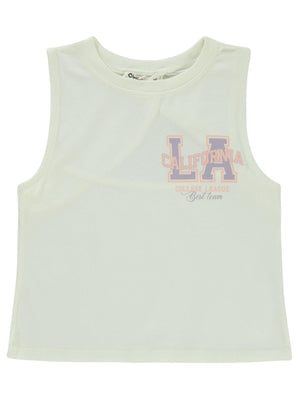 Civil Girls California Baskılı 10-13 Yaş Tişört - Ekru