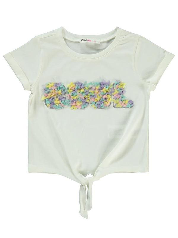 Civil Girls Cool Nakışlı 2-5 Yaş Tişört - Ekru